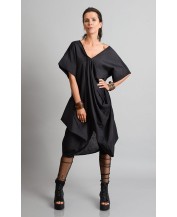 Black Asymmetric Tunic Dress