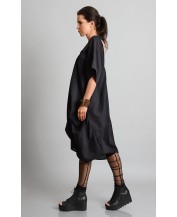 Black Asymmetric Tunic Dress