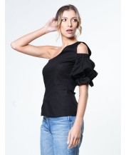 Black one-sleeve shirt